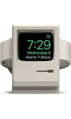 elago W3 Stand [White] - [Vintage Apple Monitor][Supports Nightstand Mode][Cable Management] - for Apple Watch Series 1 and 2