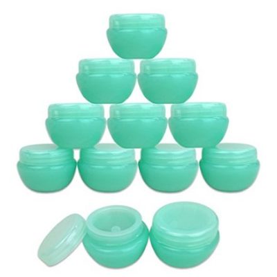 Beauticom® 12 Pieces 10G/10ML High Quality Green Frosted Container Jars with Inner Liner for Pills, Medication, Ointments and Other Beauty and Health Aids - BPA Fre