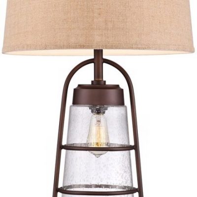 Industrial Lantern Table Lamp with Night Light