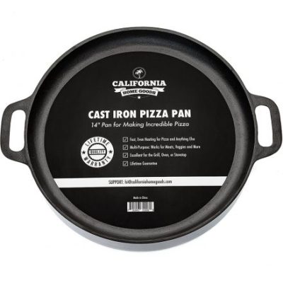 Pizzapan Cast Iron Pizza Pan, 14", Black