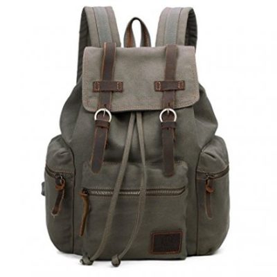 Vintage Canvas Backpack Outdoor Hiking Travel Rucksack 19L