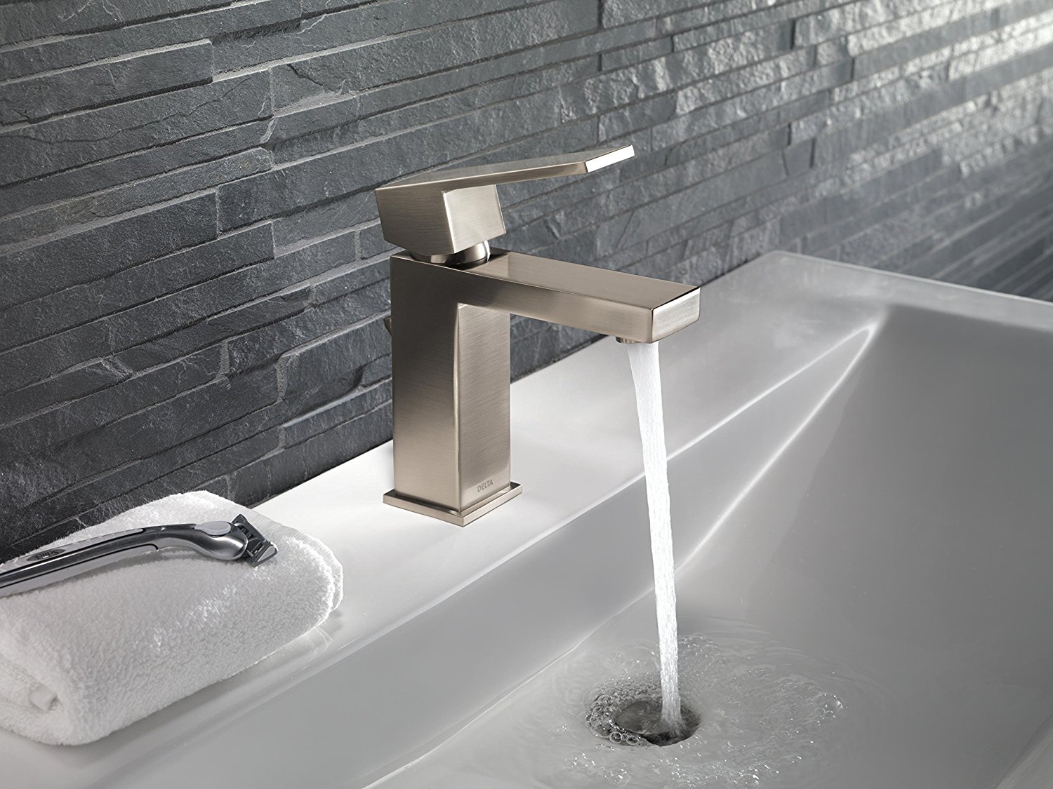 Delta Faucet Modern Single Handle Bathroom Faucet, Stainless - Image 3