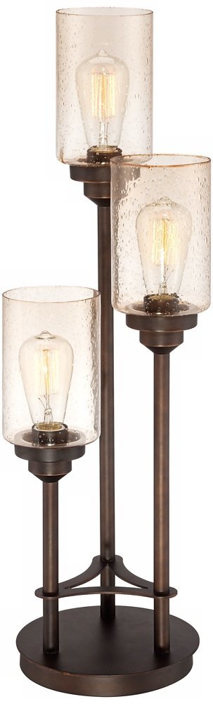 Libby 3-Light Industrial Console Lamp with Edison Bulbs