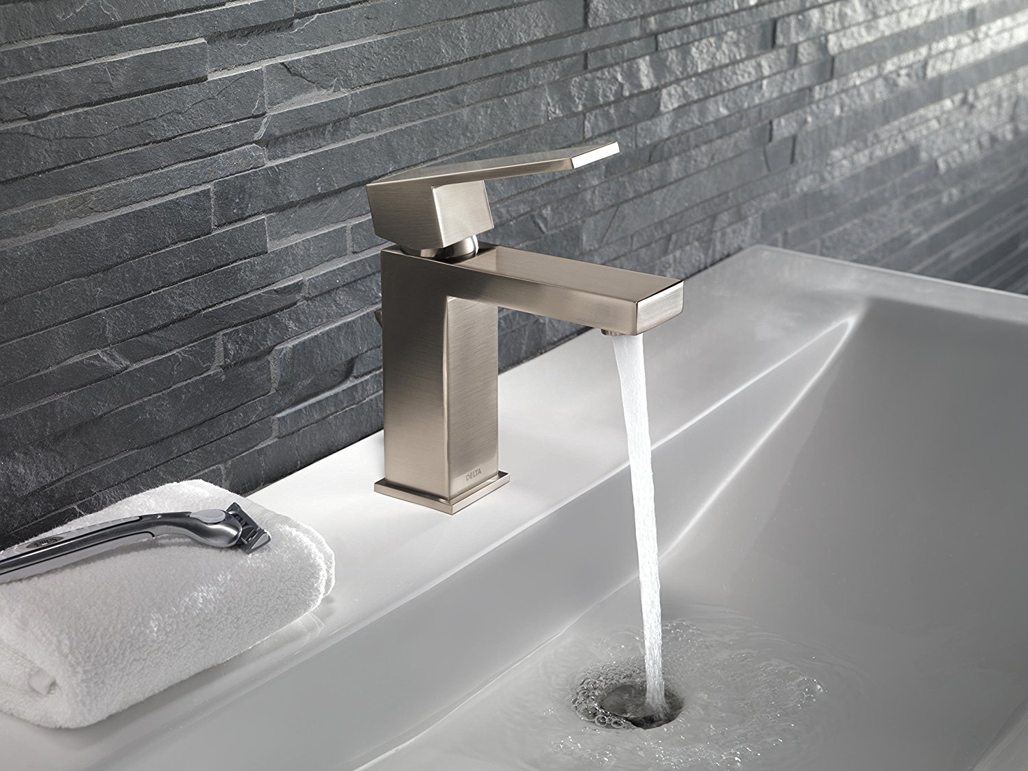 Delta Faucet Modern Single Handle Bathroom Faucet, Stainless Music City Favorites Businesses