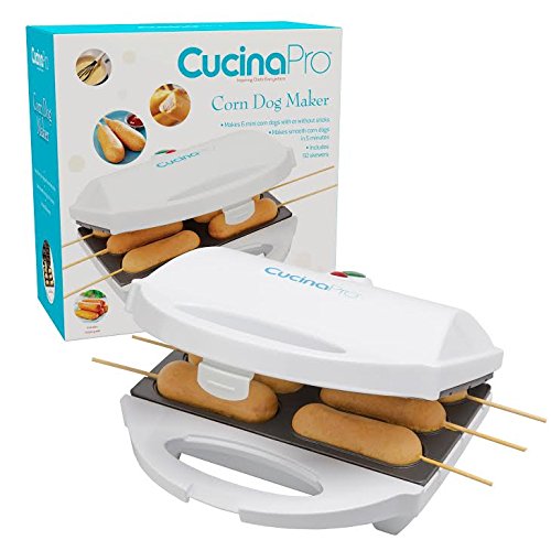 Hot Dog on a Stick Maker - Makes Perfect Corn Dogs, Cheese on a Stick, Cake Pops and More - Includes Skewers and Recipes